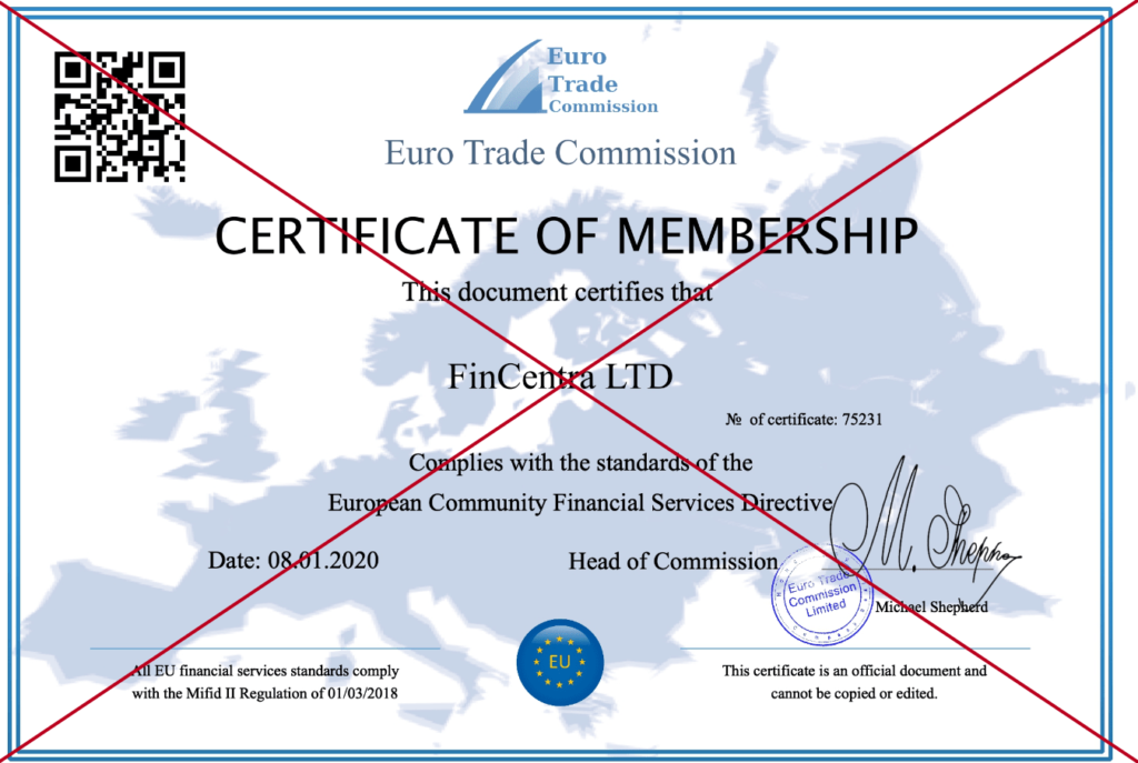 Trade commission. Euro trading.